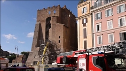 توتر دبلوماسي روسي إيطالي إثر انهيار برج تاريخي بروما