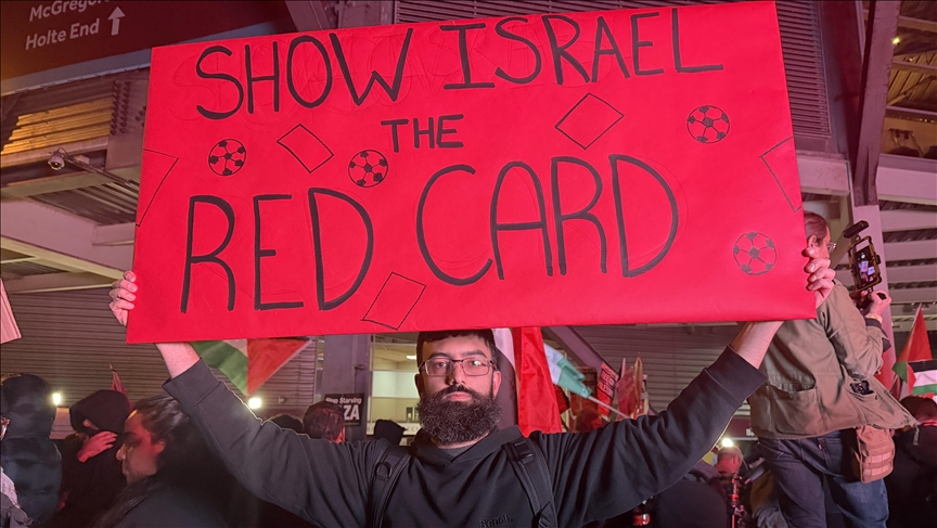 Илјадници демонстранти во Бирмингем побараа исклучување на Израел од меѓународниот фудбал