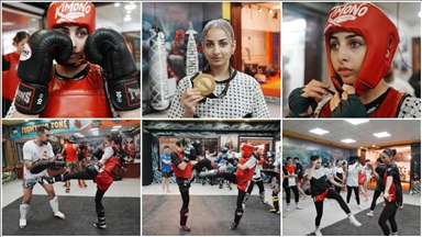 Filistinli Muaythai sporcusu genç kız, kazandığı altın madalyayı Gazze'ye armağan etti