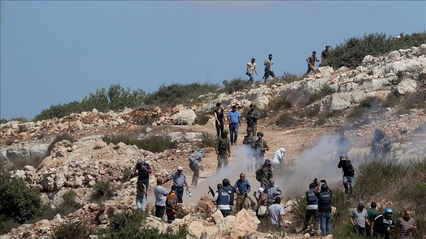 17 injured, including foreign activists, as illegal Israeli settlers attack farmers, journalists in occupied West Bank