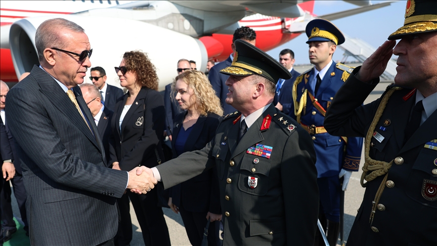 Turkish president arrives in Azerbaijan to attend Victory Day ceremony