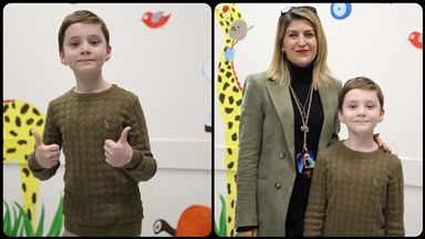 Lösemi hastası 9 yaşındaki Taha Mert bir yıllık hastane tedavisiyle sağlığına kavuştu