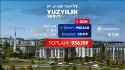 Yüzyılın Konut Projesi'ne ilk gün 936 bin 159 kişi başvurdu
