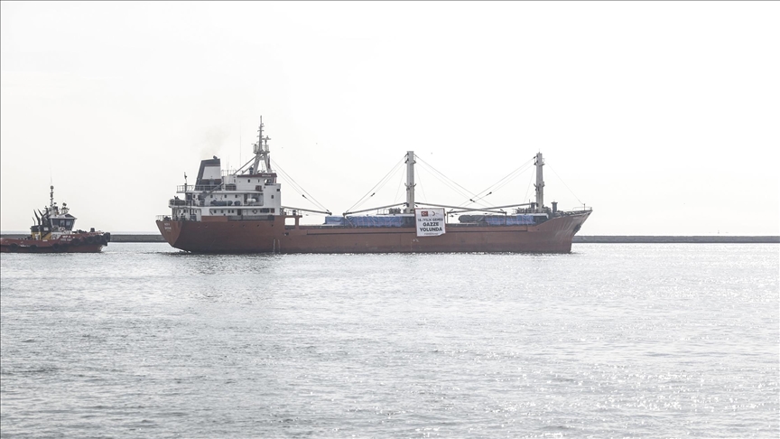 انطلاق سفينة تركية تحمل 800 طن من المساعدات الإنسانية لأجل غزة 