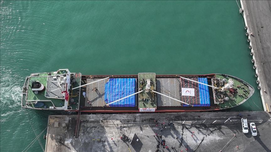 La Türkiye envoie son 18e « navire de la bonté » transportant de l'aide hivernale et des denrées alimentaires à Gaza
