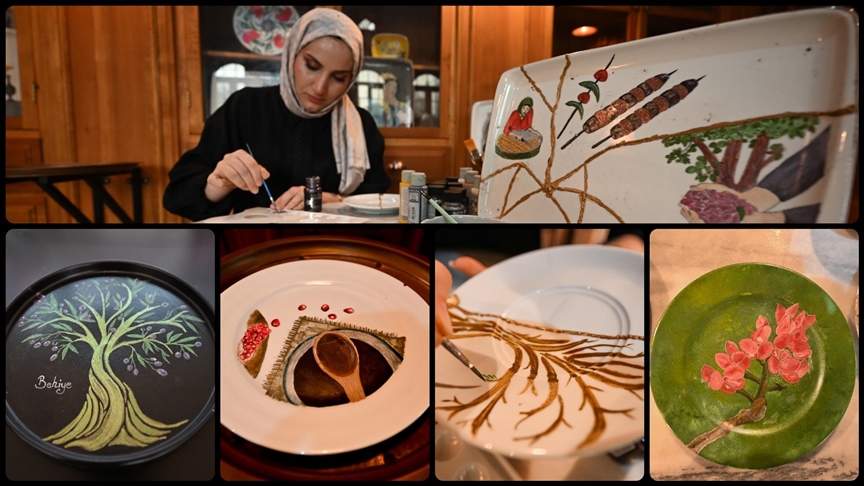 Restoranlarda kırılan tabaklar onarılarak sanat eserine dönüştürülüyor