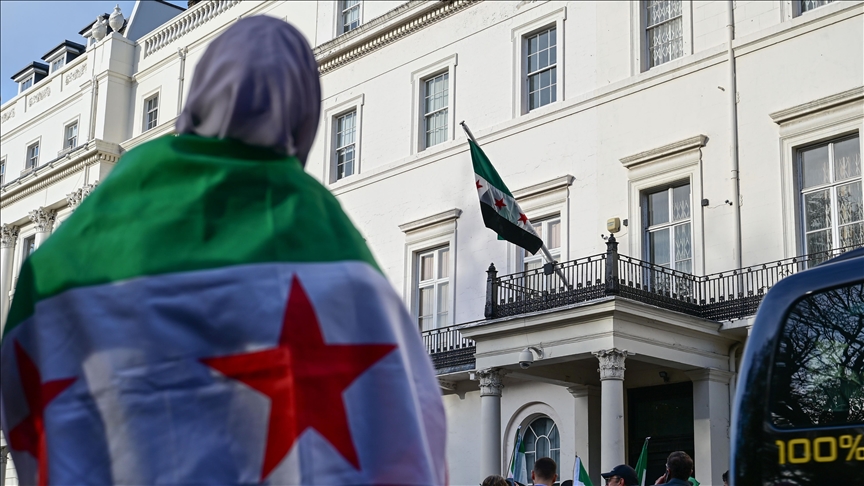Syrian flag again raised at London embassy after 12-year closure