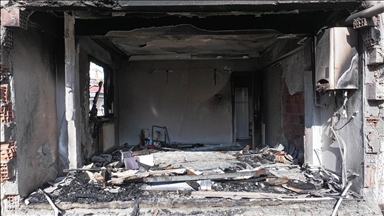 Kağıthane'de apartmandaki patlamanın ardından çıkan yangına ilişkin yeni görüntü