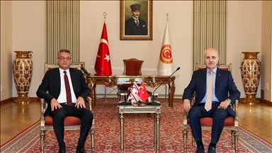 TBMM Başkanı Kurtulmuş, KKTC Cumhurbaşkanı Erhürman ile görüştü