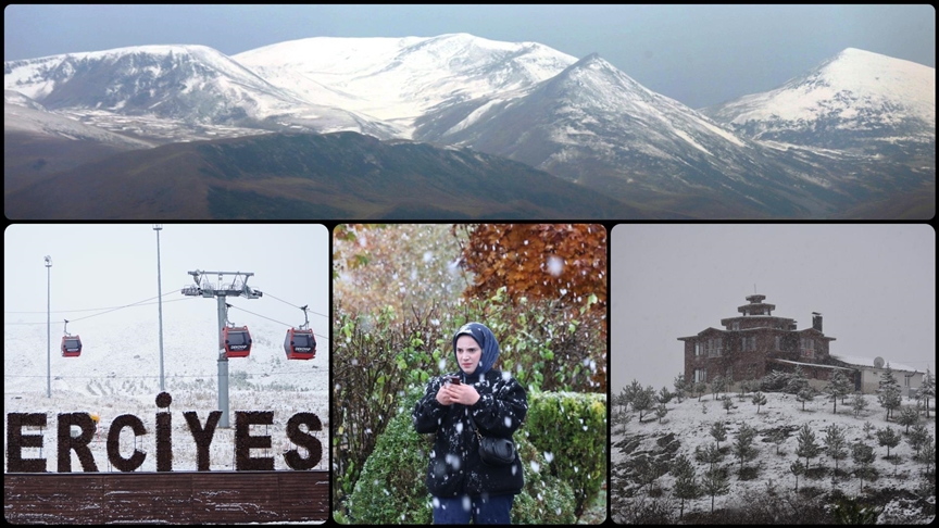 İç Anadolu'nun zirvesi Erciyes Dağı ile Sivas, Ordu, Tokat ve Ardahan'ın yüksek kesimlerine kar yağdı