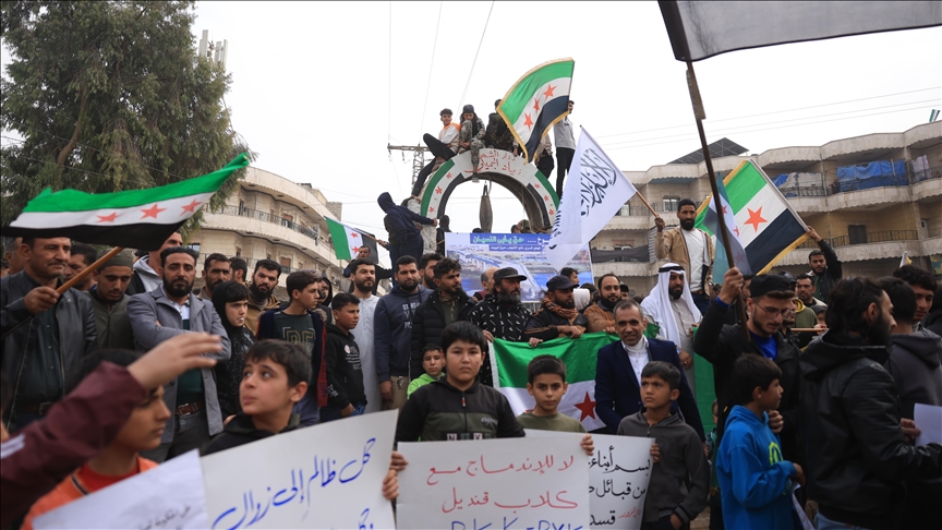 Suriye\'de terör örgütü PKK/YPG protesto edildi