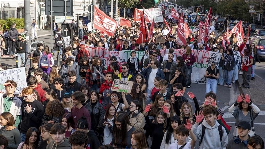 Cтуденты  в Италии протестуют против правительства Мелони