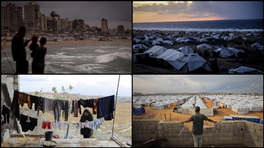 Gazze’de yağmur altında kalan çadırlar Filistinlilerin yaşadığı dramı derinleştiriyor