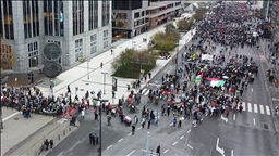 Belçika'da binlerce kişi Gazze'ye destek gösterisi düzenledi