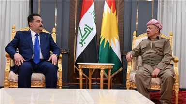 مەسعود بارزانی و محەمەد شیاع سوودانی لە دھۆک کۆبوونەوە