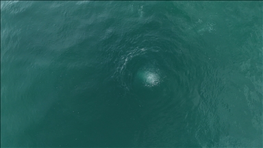 Sapanca Gölü'nde oluşan kabarcıklar su altından ve havadan görüntülendi