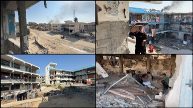 Gazze'de çadırlarını su basan Filistinliler, tehlikeli olsa da Sarı Hat yakınındaki binalara sığınıyor