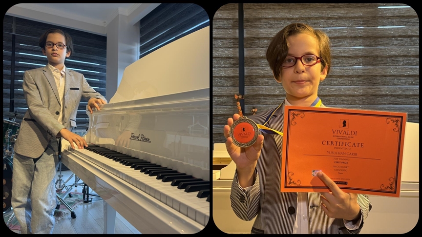 Samsunlu "mutlak kulak" Yusufhan'a 10 yaşında İngiltere'den lise diploması