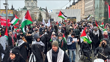 İsveç'te İsrail'in Gazze'ye devam eden saldırıları protesto edildi 
