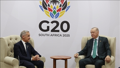 Turkish president meets Canadian, Ethiopian leaders during G20 gathering in South Africa