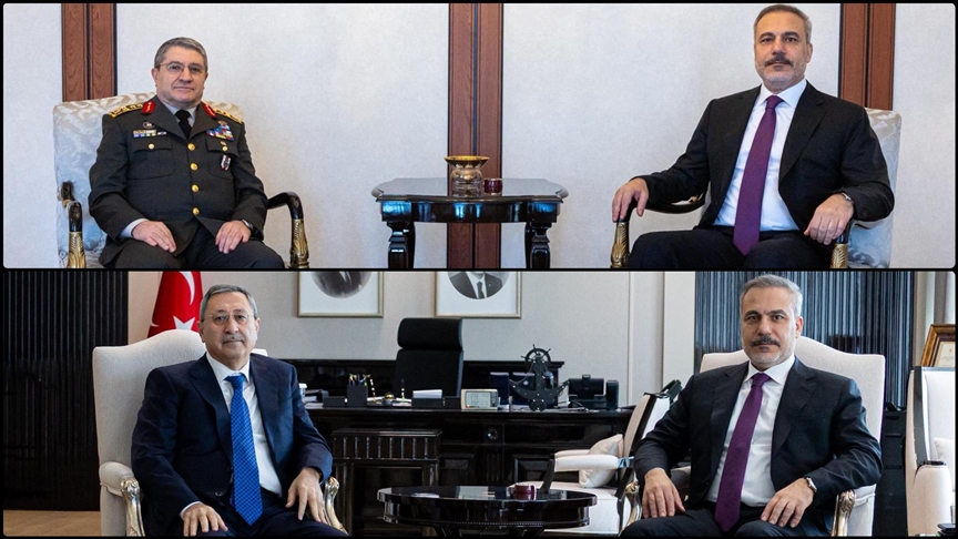 Dışişleri Bakanı Fidan, Genelkurmay Başkanı Bayraktaroğlu ve Azerbaycanlı yetkili Halefov'la görüştü