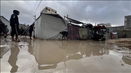 В Газе палатки палестинцев оказались затоплены из-за сильных дождей