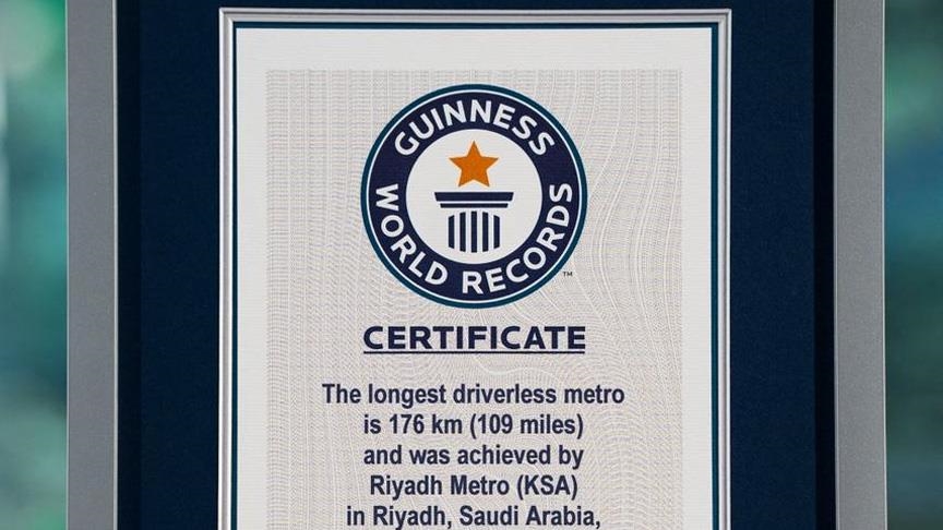قطار الرياض يدخل موسوعة "غينيس" كأطول شبكة ذاتية القيادة