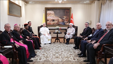 أنقرة.. البابا ليو الرابع عشر يزور رئيس الشؤون الدينية في تركيا