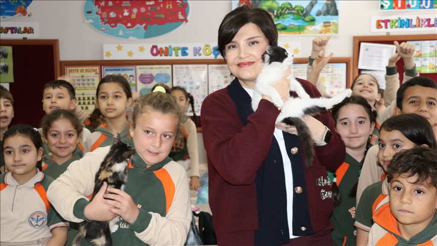 Yavru kediler "Cingöz" ve "Boncuk" sınıfın maskotu oldu