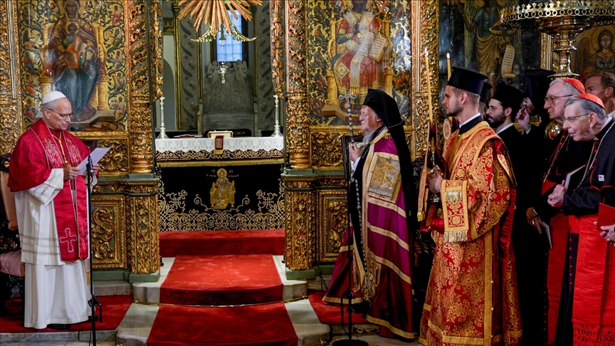 Serokdewletê Vatîkanê Papa Leoyê 14an beşdarî merasîma diayê ya li Dêra Aya Yorgiyê bû