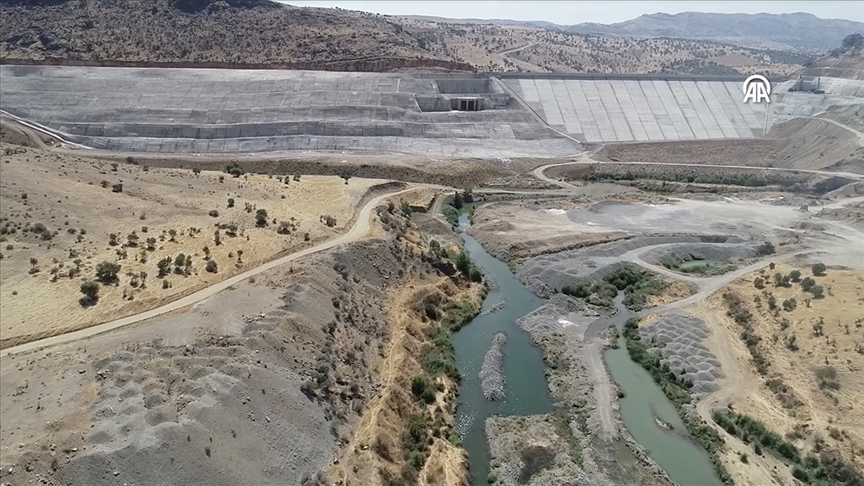 Diyarbakır Çermik Kale Barajı'ndaki su tutma işlemi tamamlandı