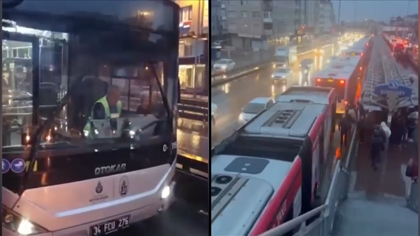 Avcılar'da metrobüs arızası nedeniyle seferler aksadı