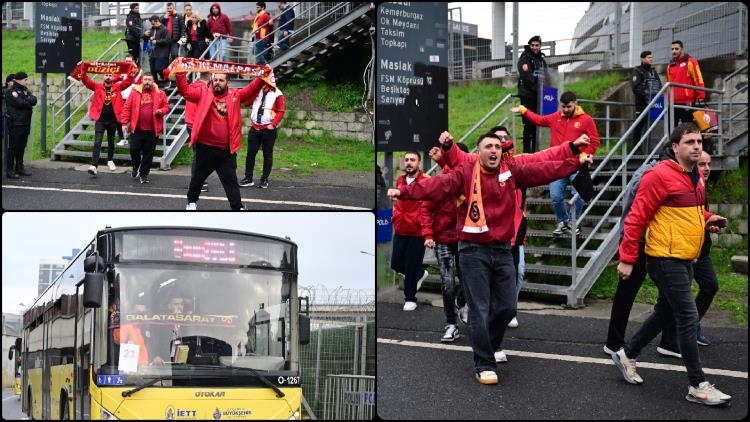 Galatasaray taraftarları, Fenerbahçe derbisi için Kadıköy'e hareket etti