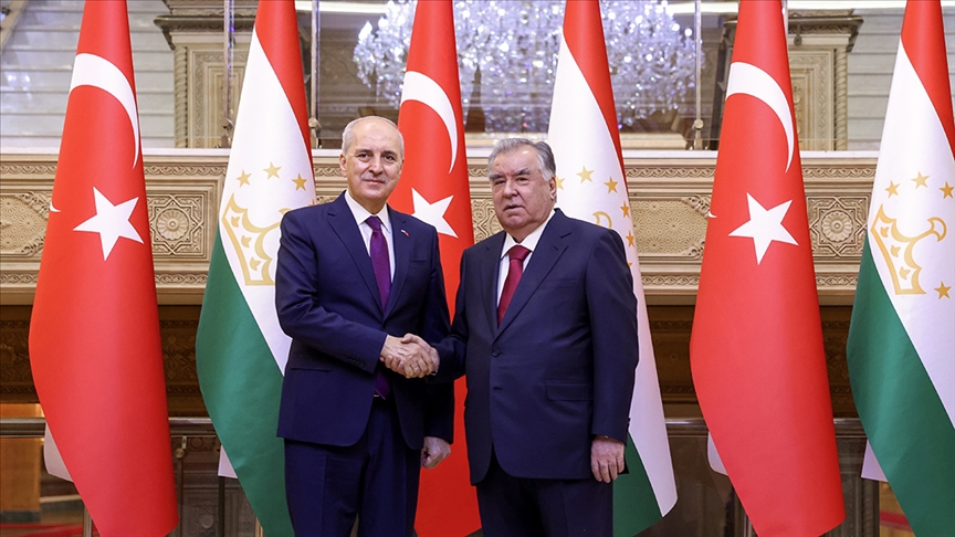 Tacikistan Cumhurbaşkanı Rahman, TBMM Başkanı Kurtulmuş'u kabul etti