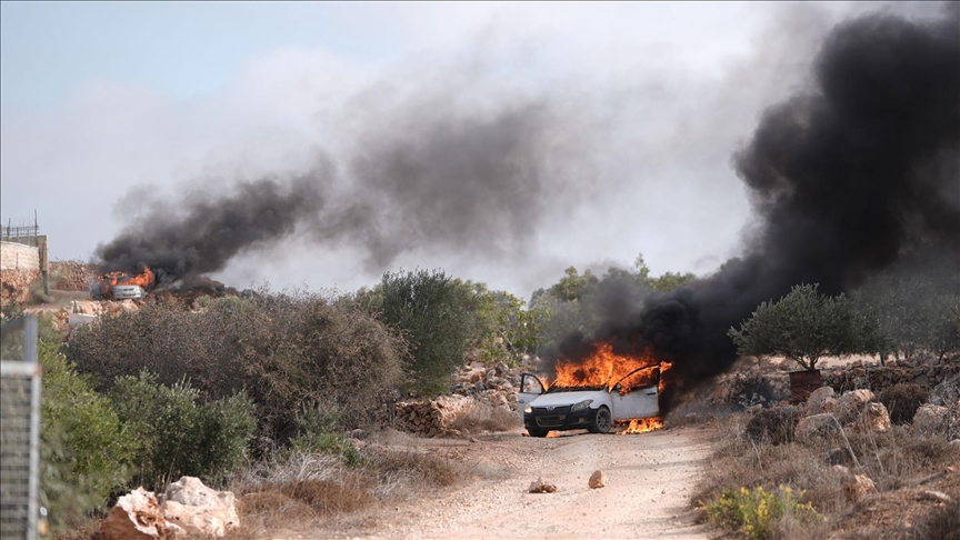 الضفة.. مستوطنون إسرائيليون يصيبون فلسطينيا وابنته ويحرقون مركبتهما