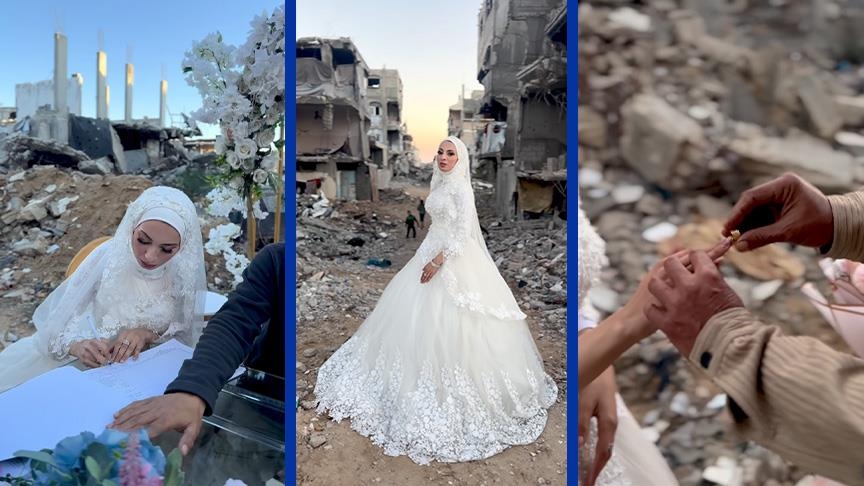 الإبادة فرقتهما.. فلسطينية تعقد قرانها فوق أنقاض غزة وتنتظر العريس