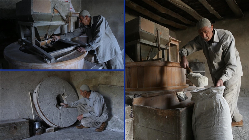 Atalarından miras kalan su değirmeninin çarklarını yarım asırdır döndürüyor