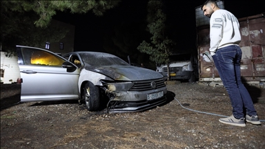 Illegal Israeli settlers torch Palestinian vehicles, cut water lines in West Bank attacks