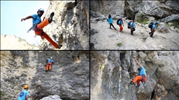 Sarp kayalarla çevrili Kapıkaya Kanyonu kışın da tırmanış tutkunlarını ağırlıyor