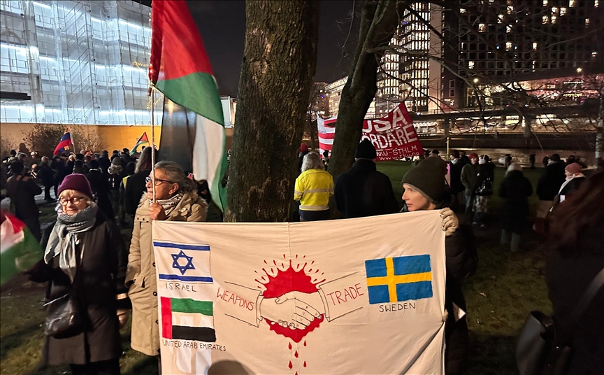 السويد.. احتجاجات ضد إسرائيل والولايات المتحدة أثناء مأدبة نوبل
