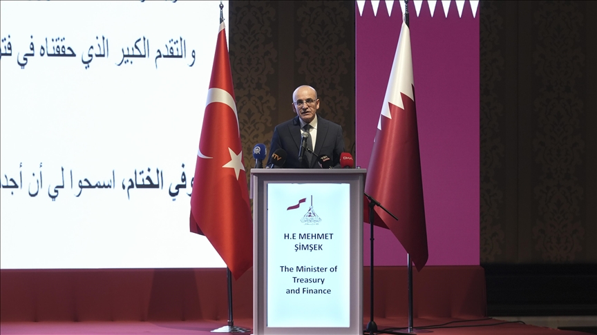 Hazine ve Maliye Bakanı Şimşek, Katar Milli Günü resepsiyonunda konuştu