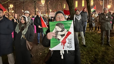 Protestë kundër Izraelit dhe SHBA-së gjatë banketit të Nobelit në Stokholm