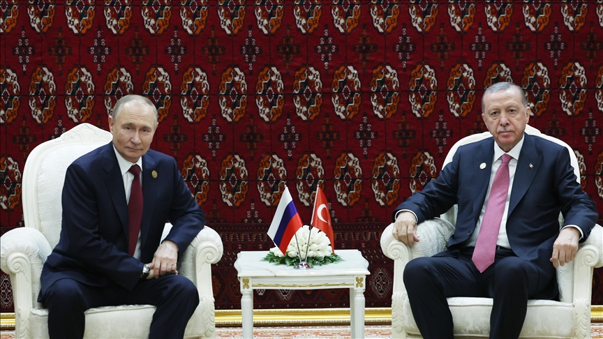 Russia's Putin, Turkish President Erdogan hold talks on sidelines of Ashgabat forum