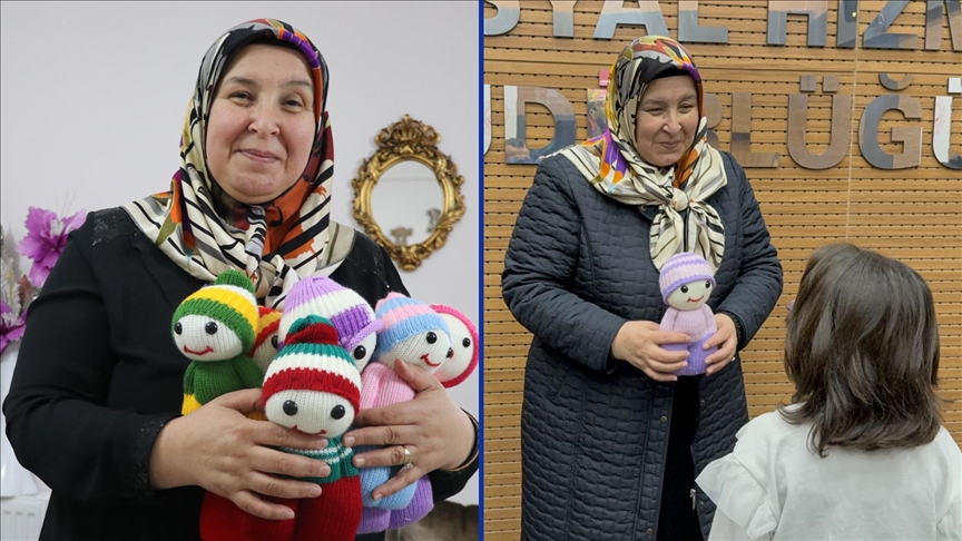 Ördüğü bebeklerle kimsesiz çocukları mutlu ediyor