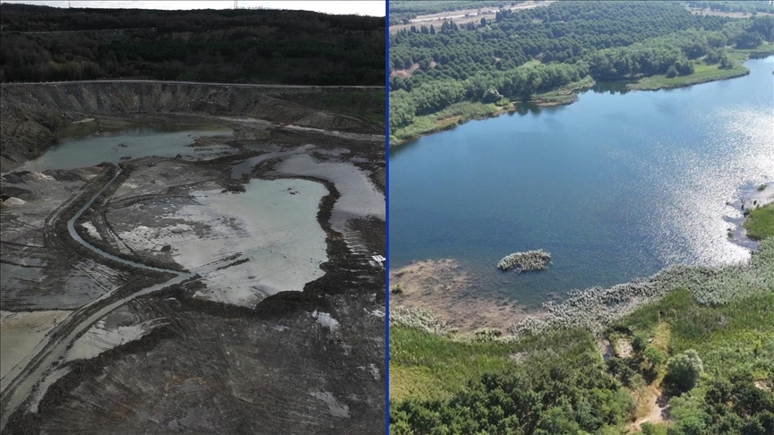 Arnavutköy'de İBB'nin rehabilitasyon çalışması yaptığı Mavi Göl yok oldu
