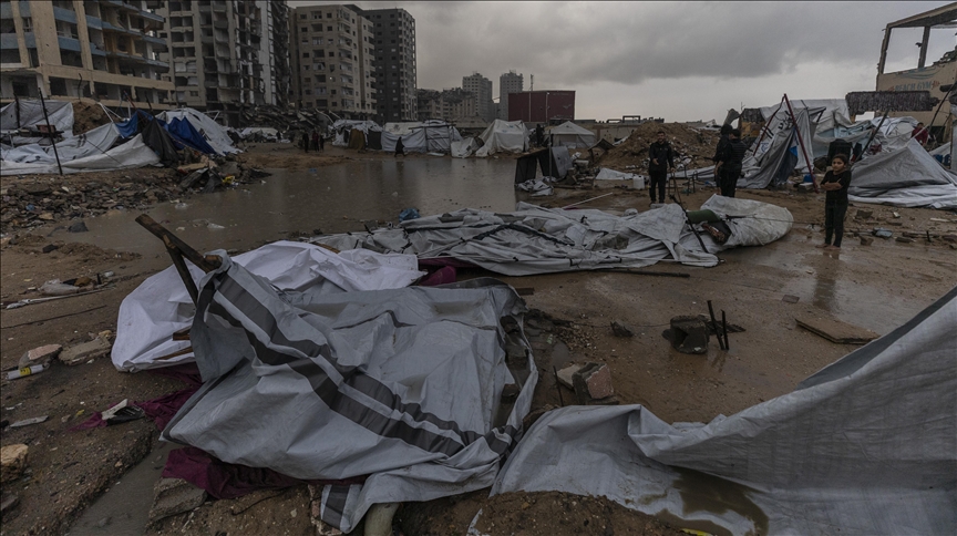 1 killed as heavy rains flood Gaza hospital, sweep away thousands of displaced Palestinians' tents in extreme cold
