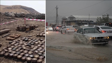 سیل در سلیمانیه عراق مین‌های مدفون را از دل خاک بیرون آورد