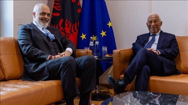 Kryeministri Rama takon në Bruksel presidentin e Këshillit Evropian, Antonio Costa