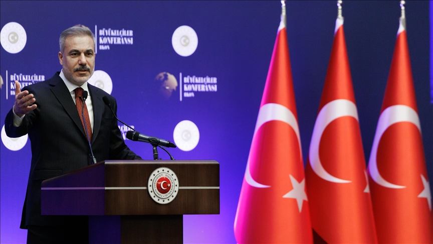 Turkish foreign minister addresses nation's ambassadors at conference in capital