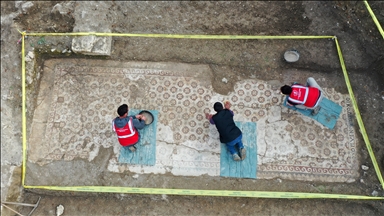 تركيا تستكمل استخراج فسيفساء تحمل نقوشا يونانية 